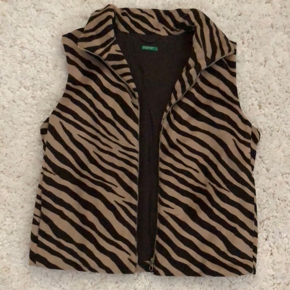Benetton plush tiger print vest.